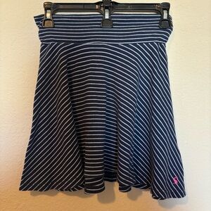 Joules Girls Blue White Stripe Pull-on Skirt, Size 7-8